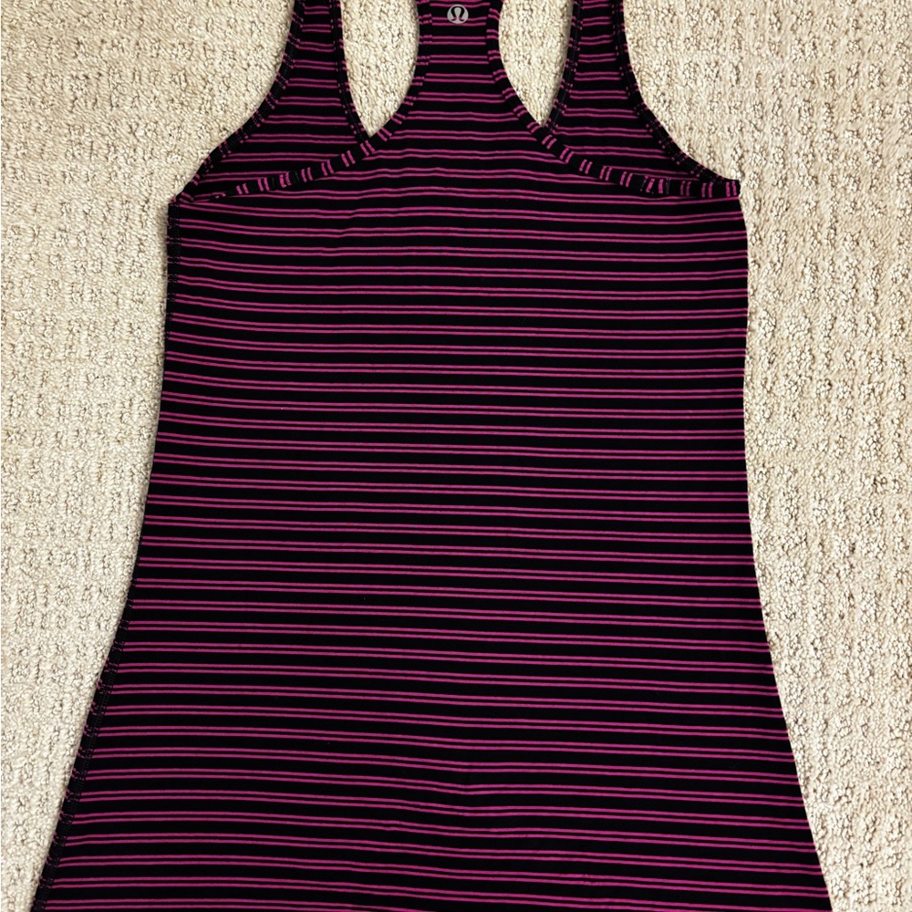 lululemon athletica Black and Pink Striped Tank Top